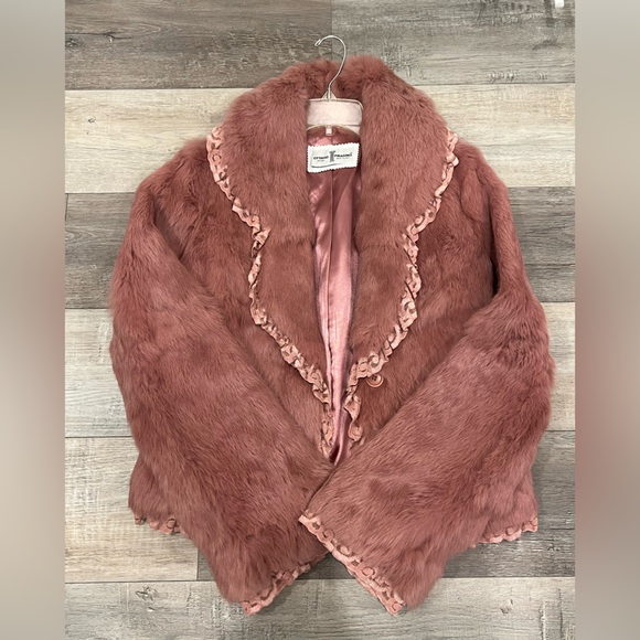 Y2K Early 2000s| Vintage | Ottavio Piragino Blush Faux Fur Jacket Made in Italy - Picture 5 of 13